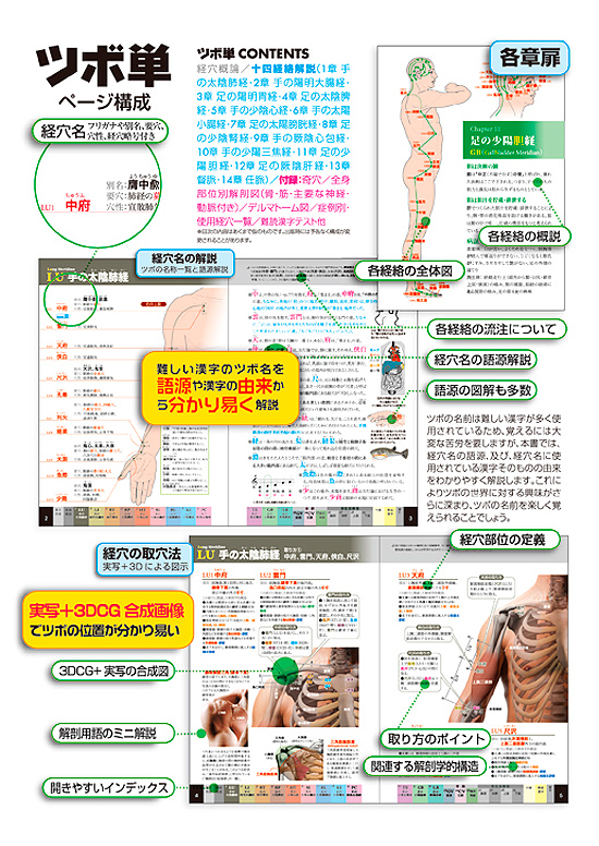 ツボ単 : 経穴取穴法・経穴名由来解説